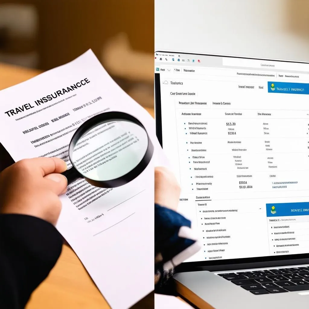 Comparing different travel insurance options