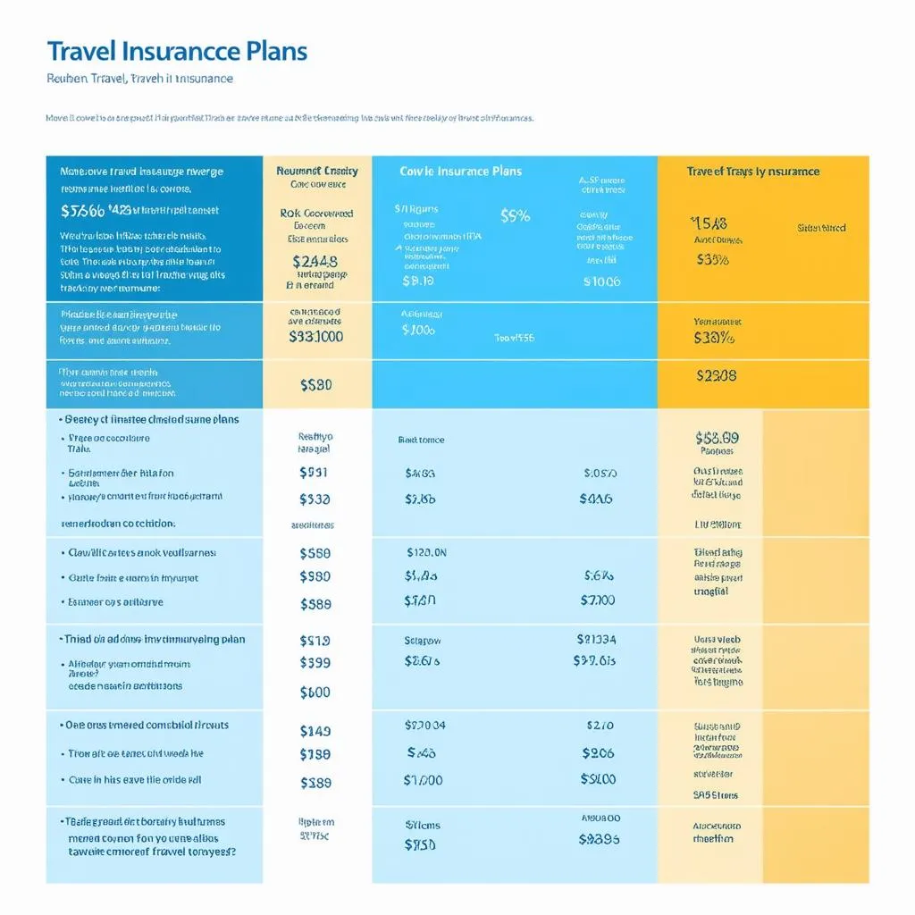 Travel Insurance Comparison Chart