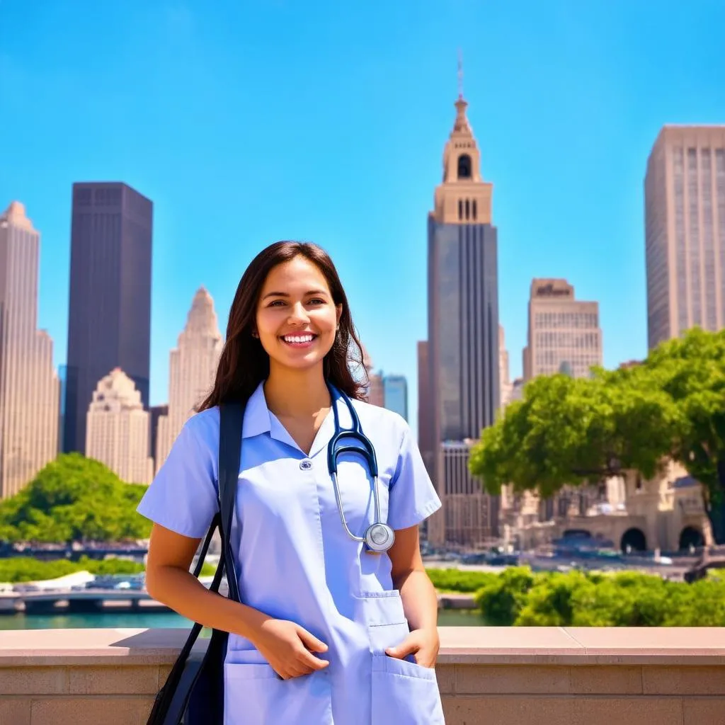 Travel Nurse Exploring a New City