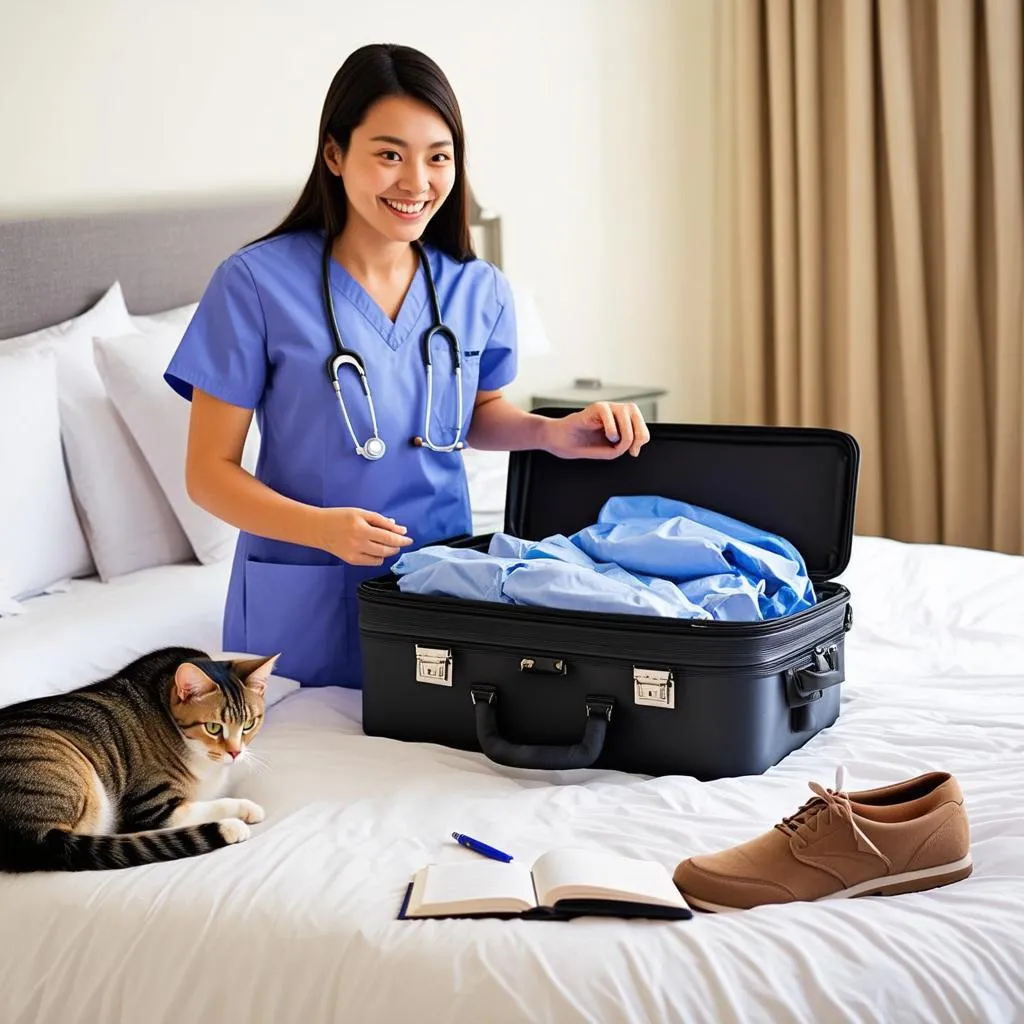 travel nurse packing for an assignment