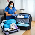 travel nurse packing suitcase