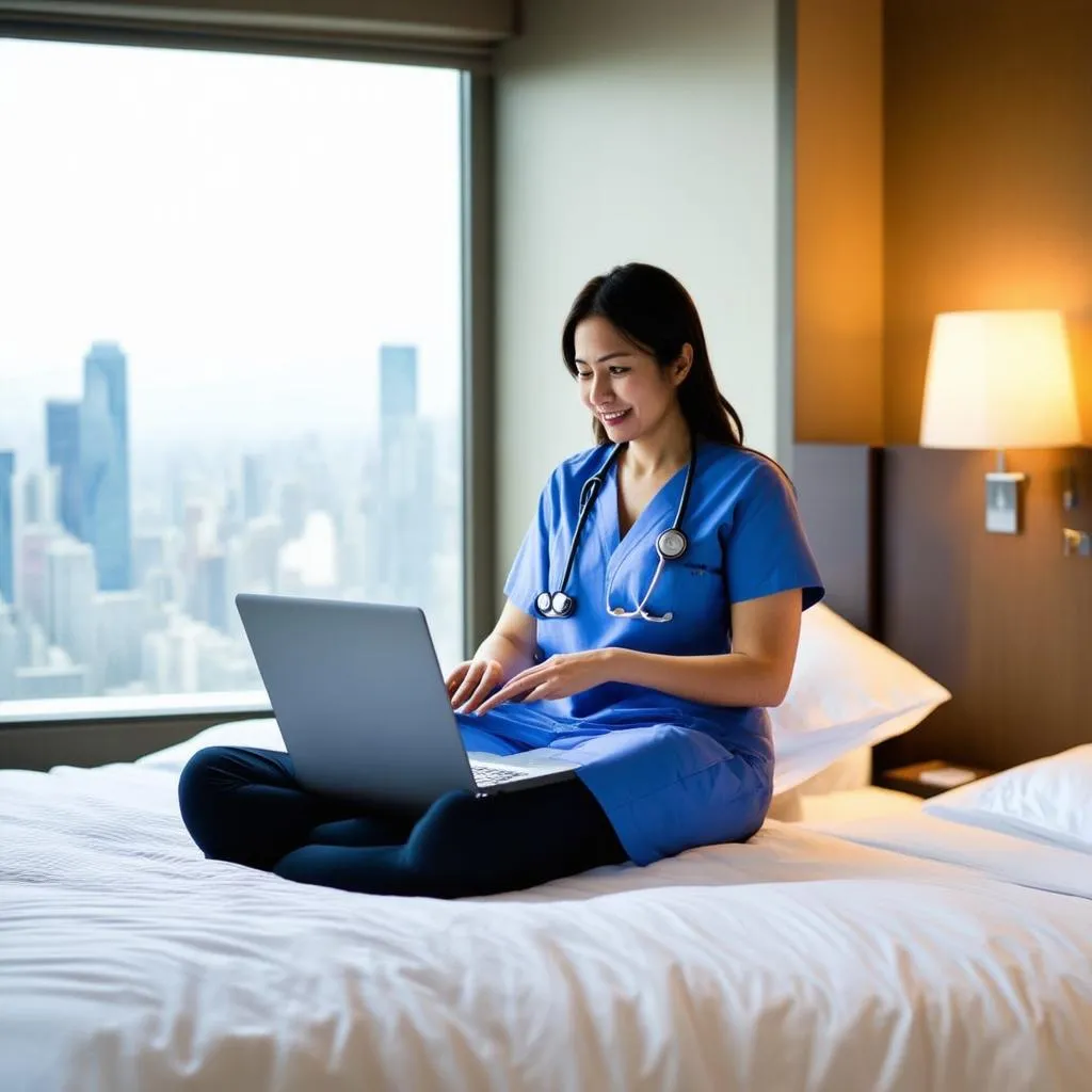 travel nurse working remotely