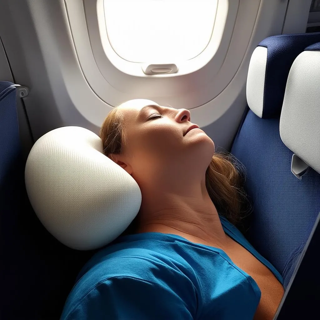 travel pillow on airplane