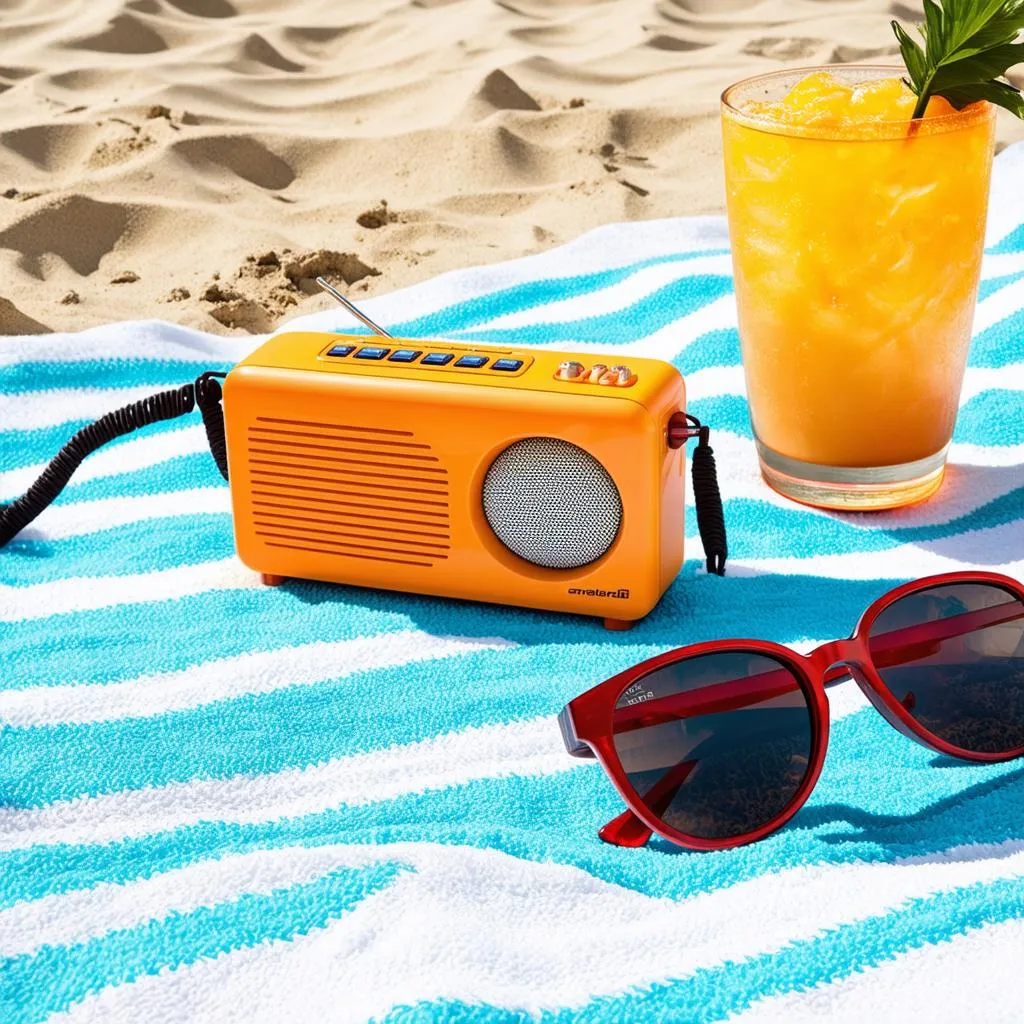 travel radio on beach