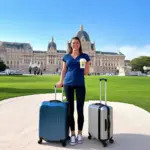 travel sonographer with luggage