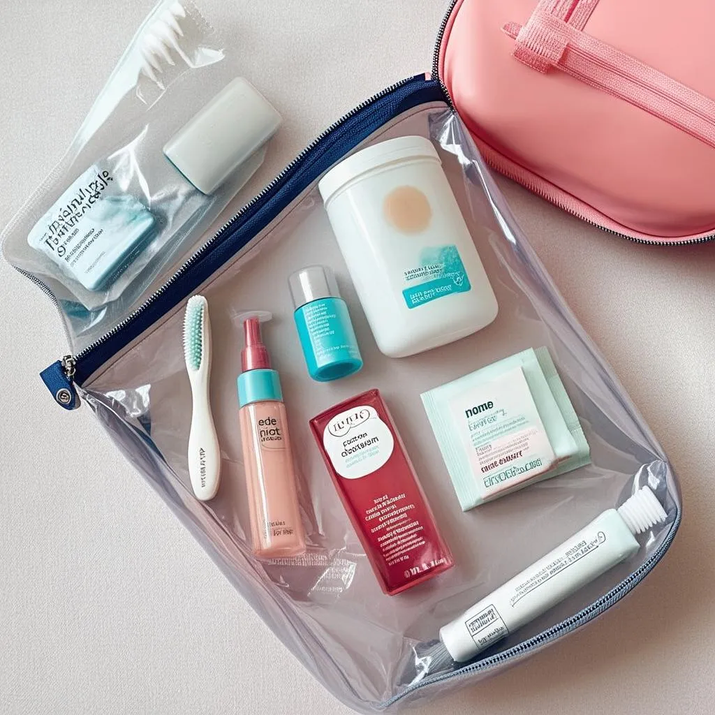 Travel Toiletries Organized