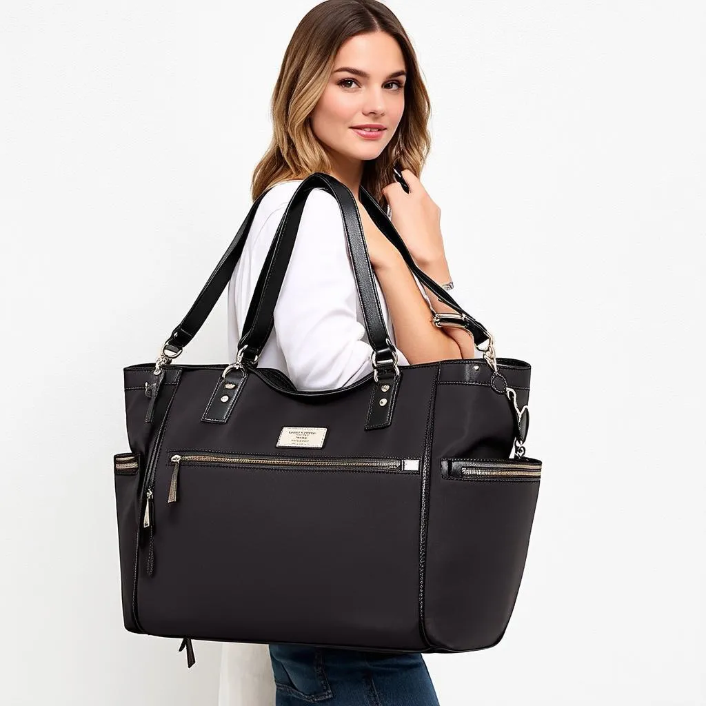 Stylish travel tote bag with compartments