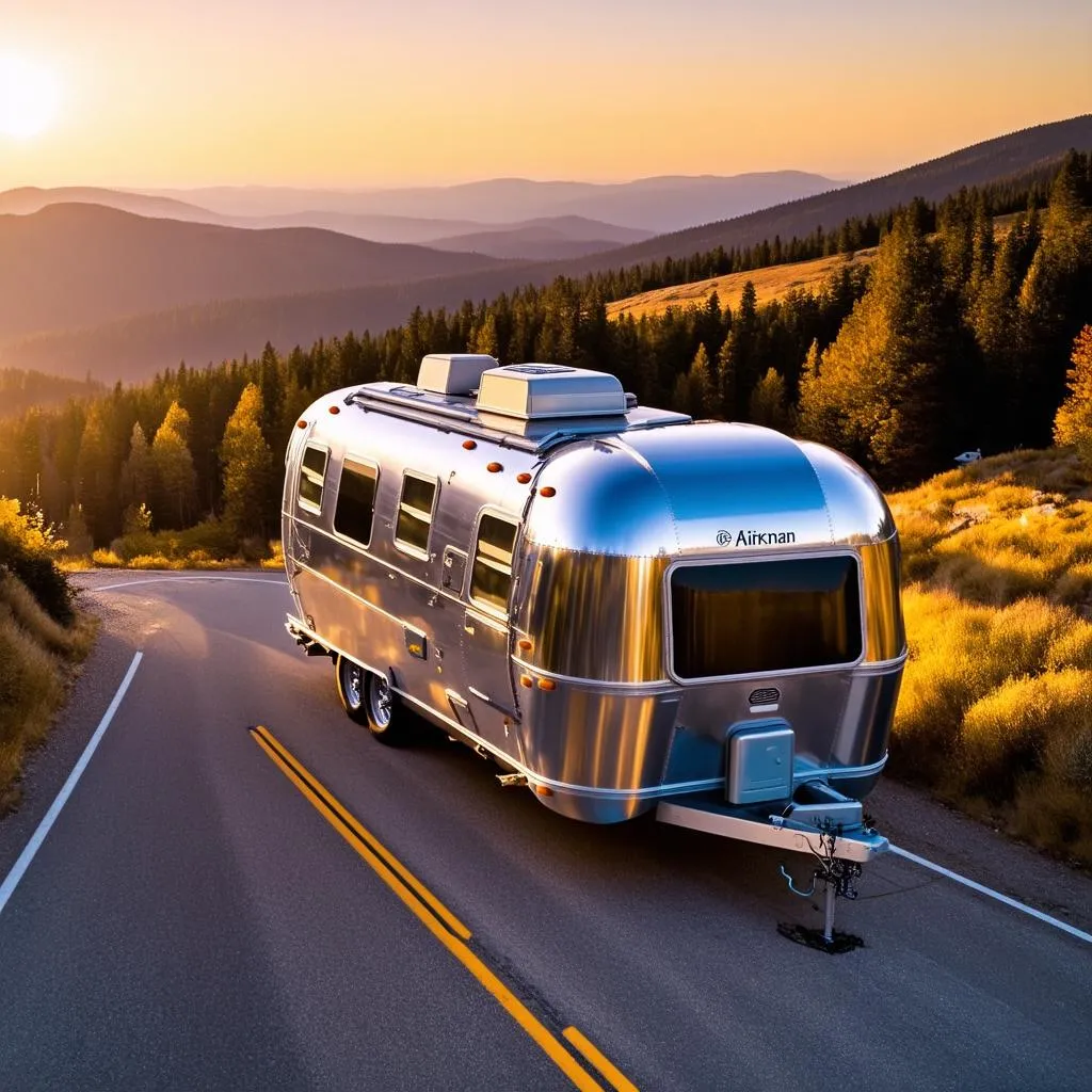 Travel Trailer on Mountain Road