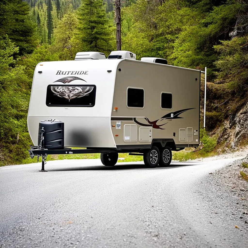 Travel Trailer on Mountain Road