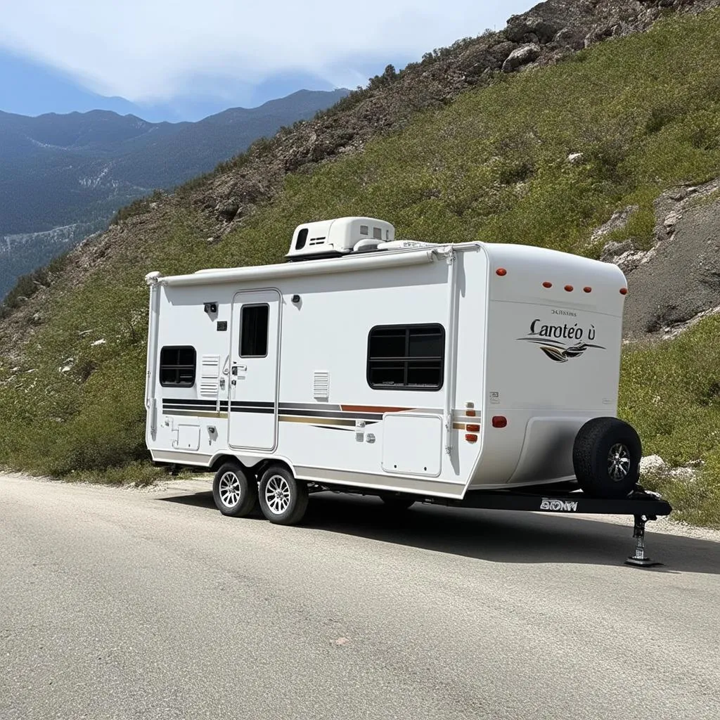 Travel Trailer on Mountain Road