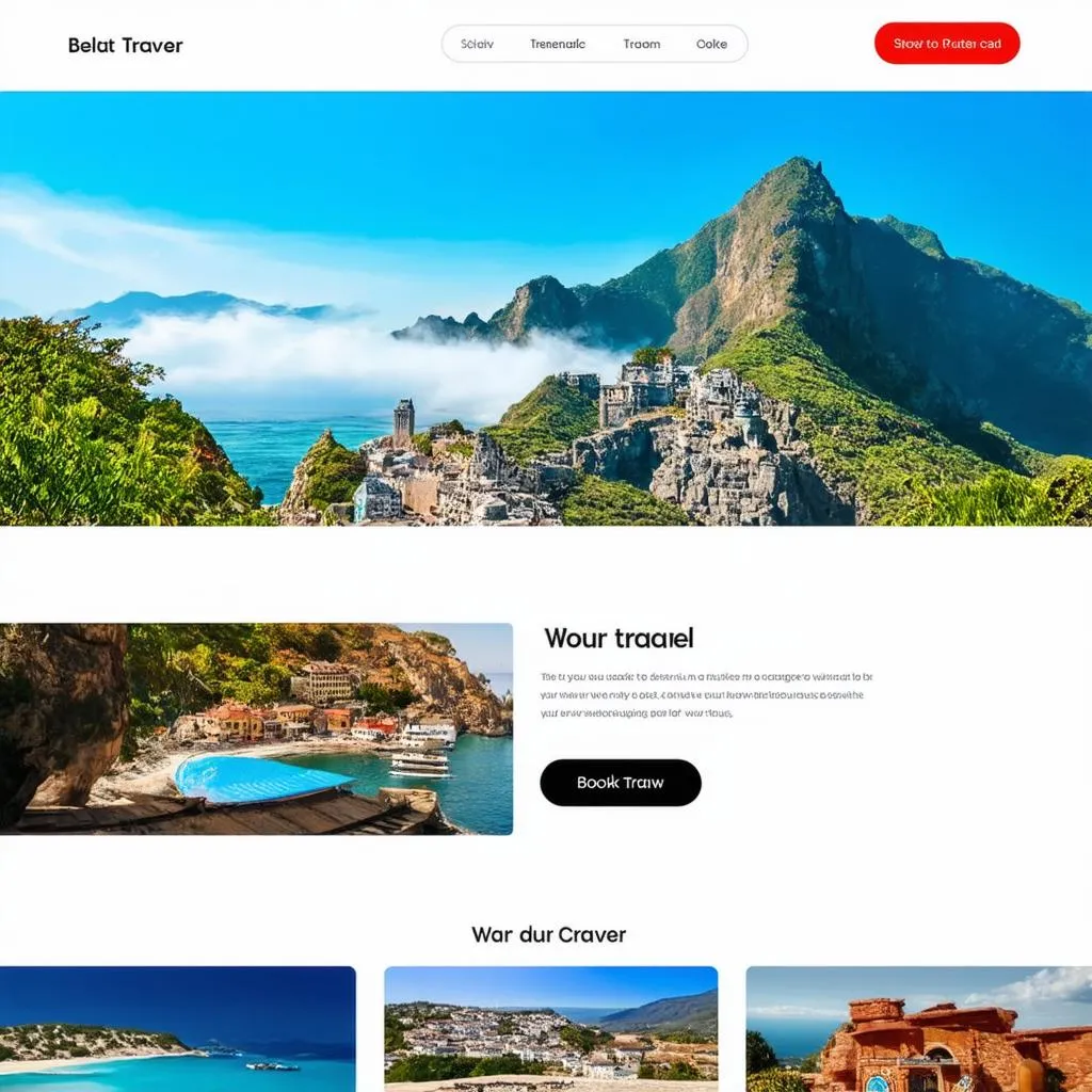 travel website homepage