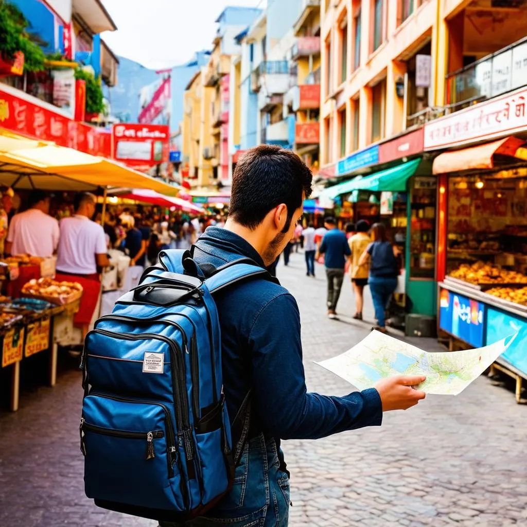 A person exploring a new city