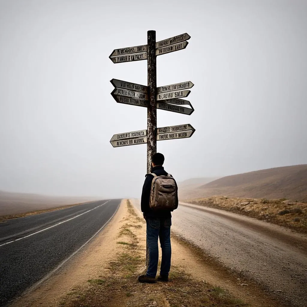 Traveler at a Crossroads