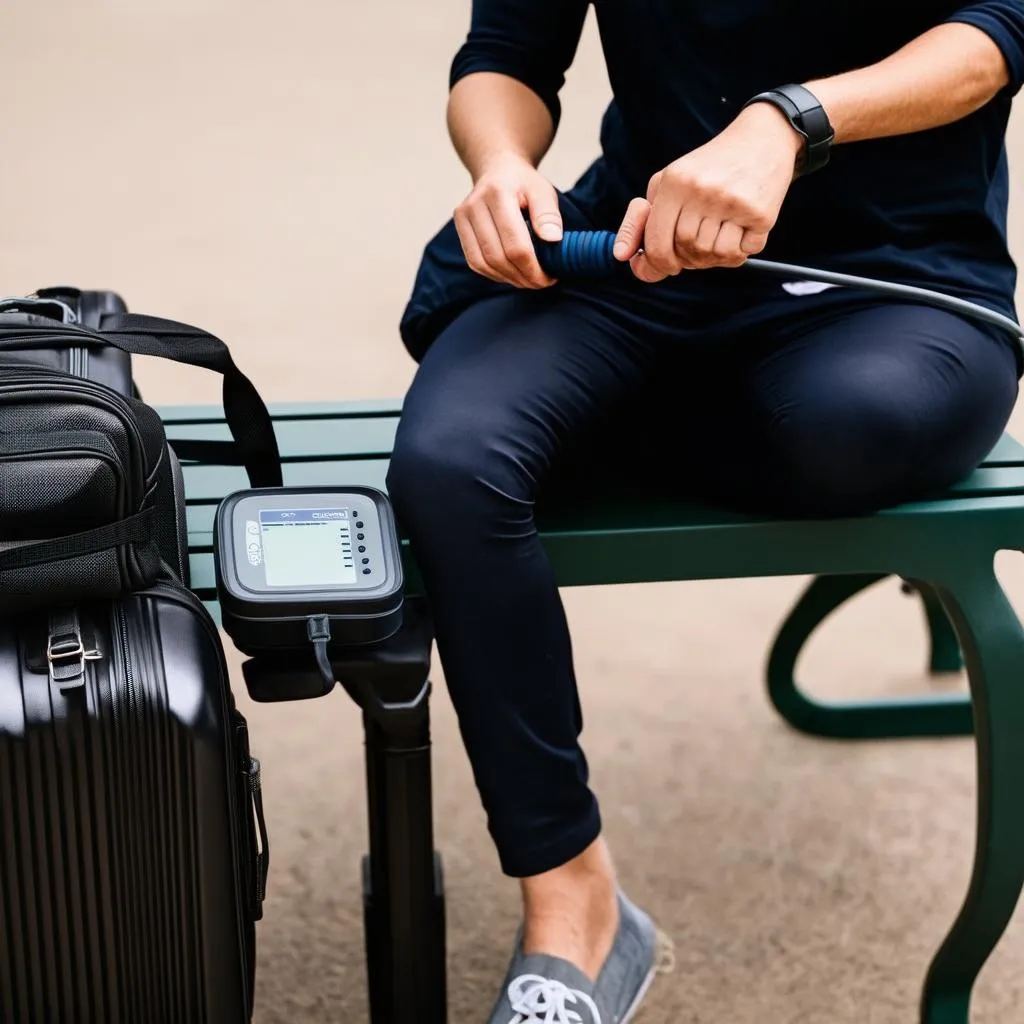 Traveler Checking Blood Pressure