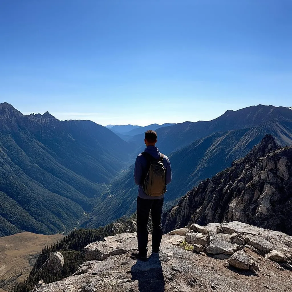 traveler contemplating nature