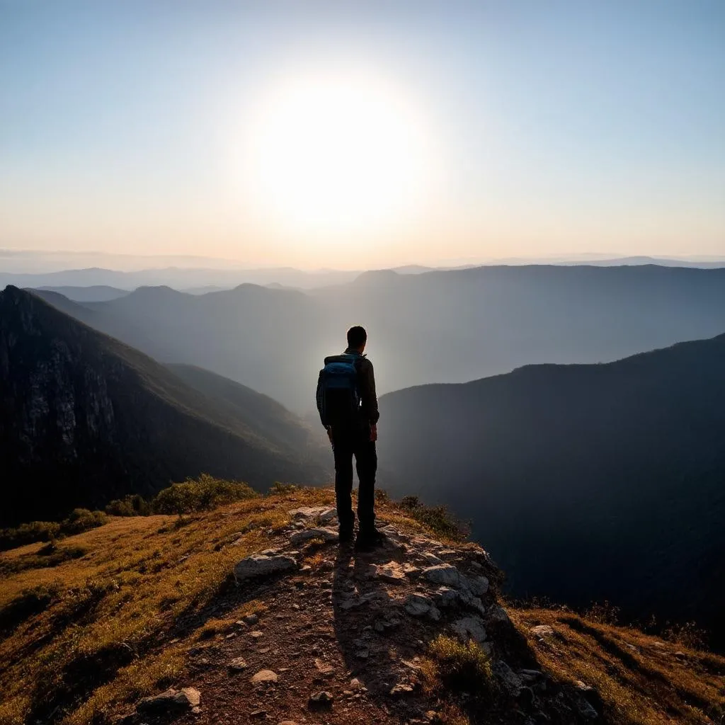 Traveler Contemplating a View