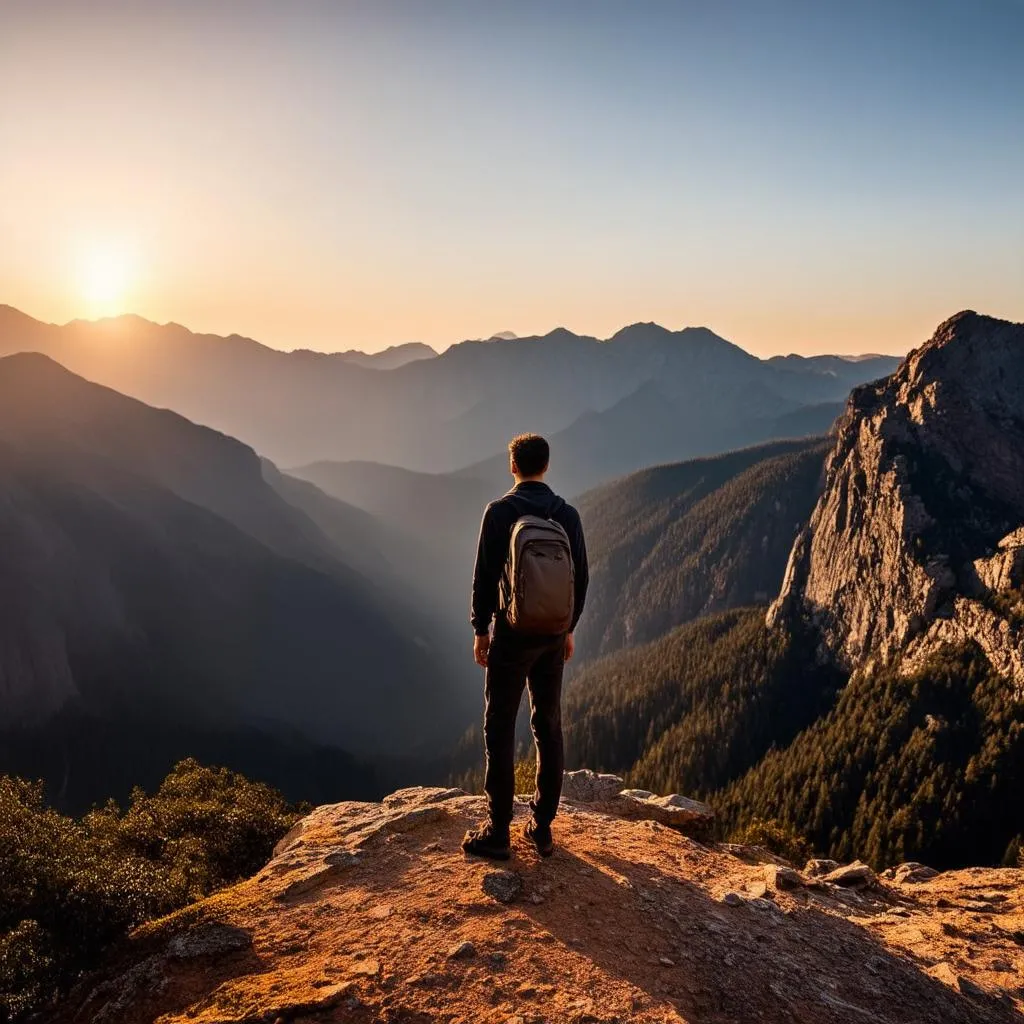 Traveler on Mountain