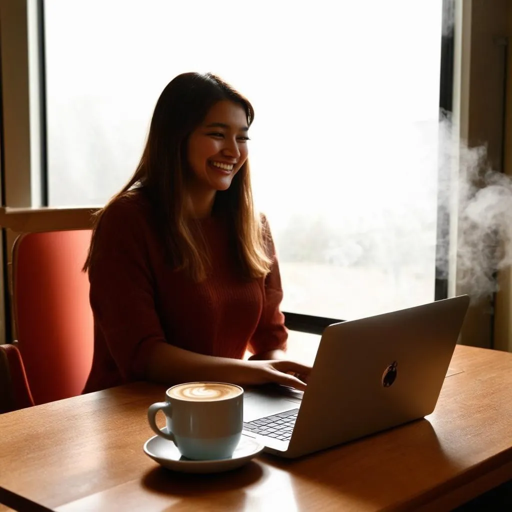 woman researching travel options on her laptop