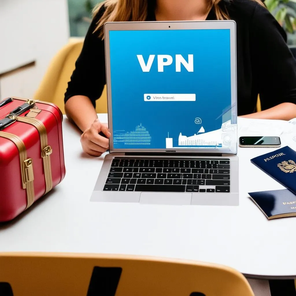 Traveler Using VPN on Phone