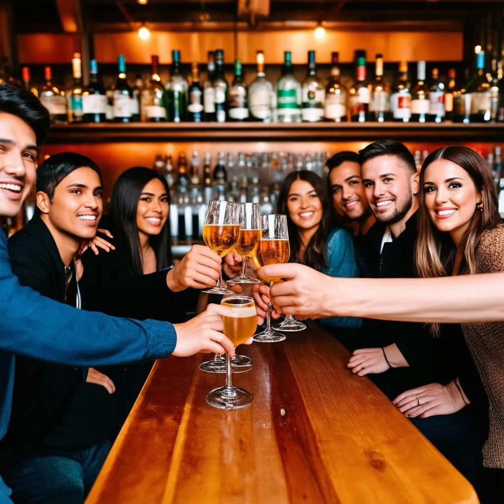 Travelers Toasting