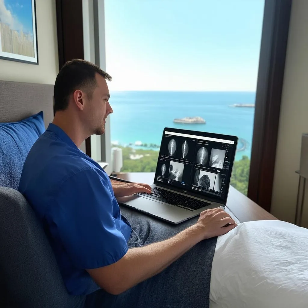 Traveling Radiologist Working