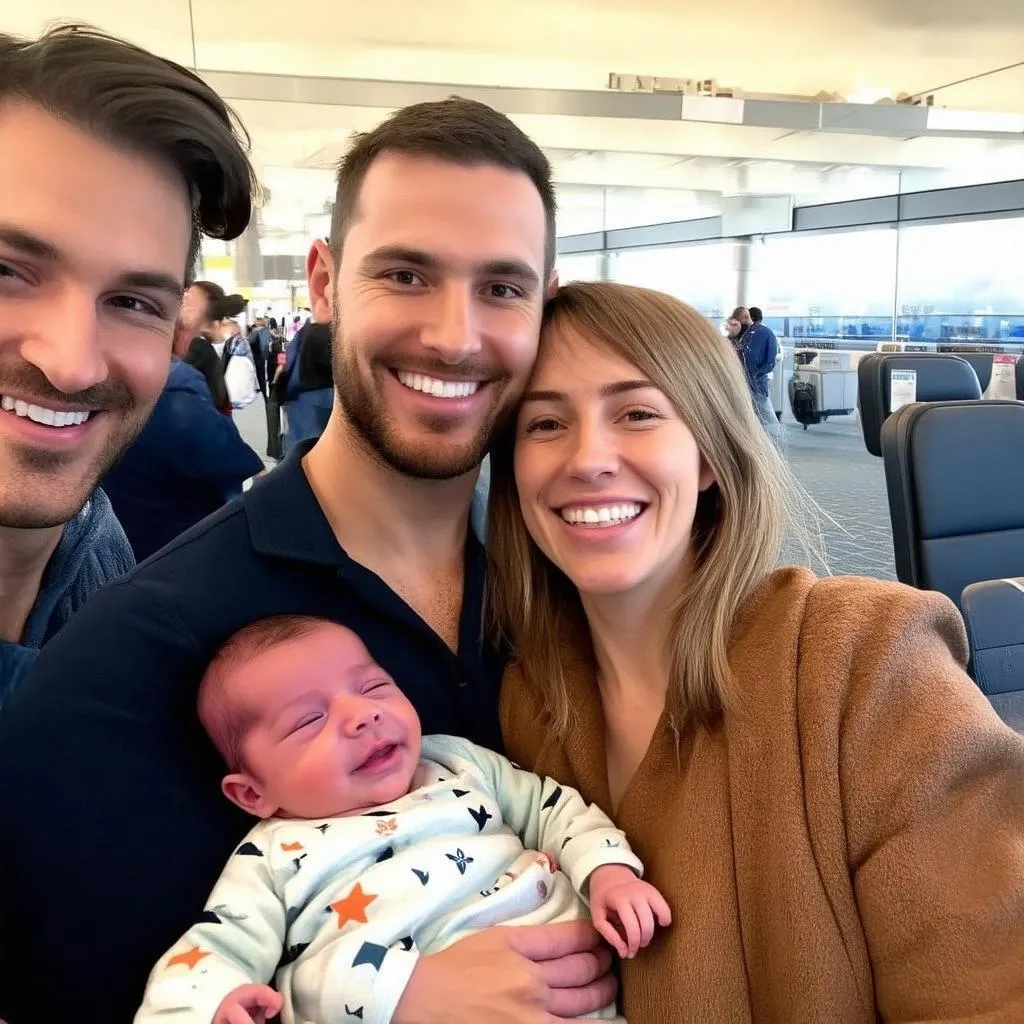 Family at airport