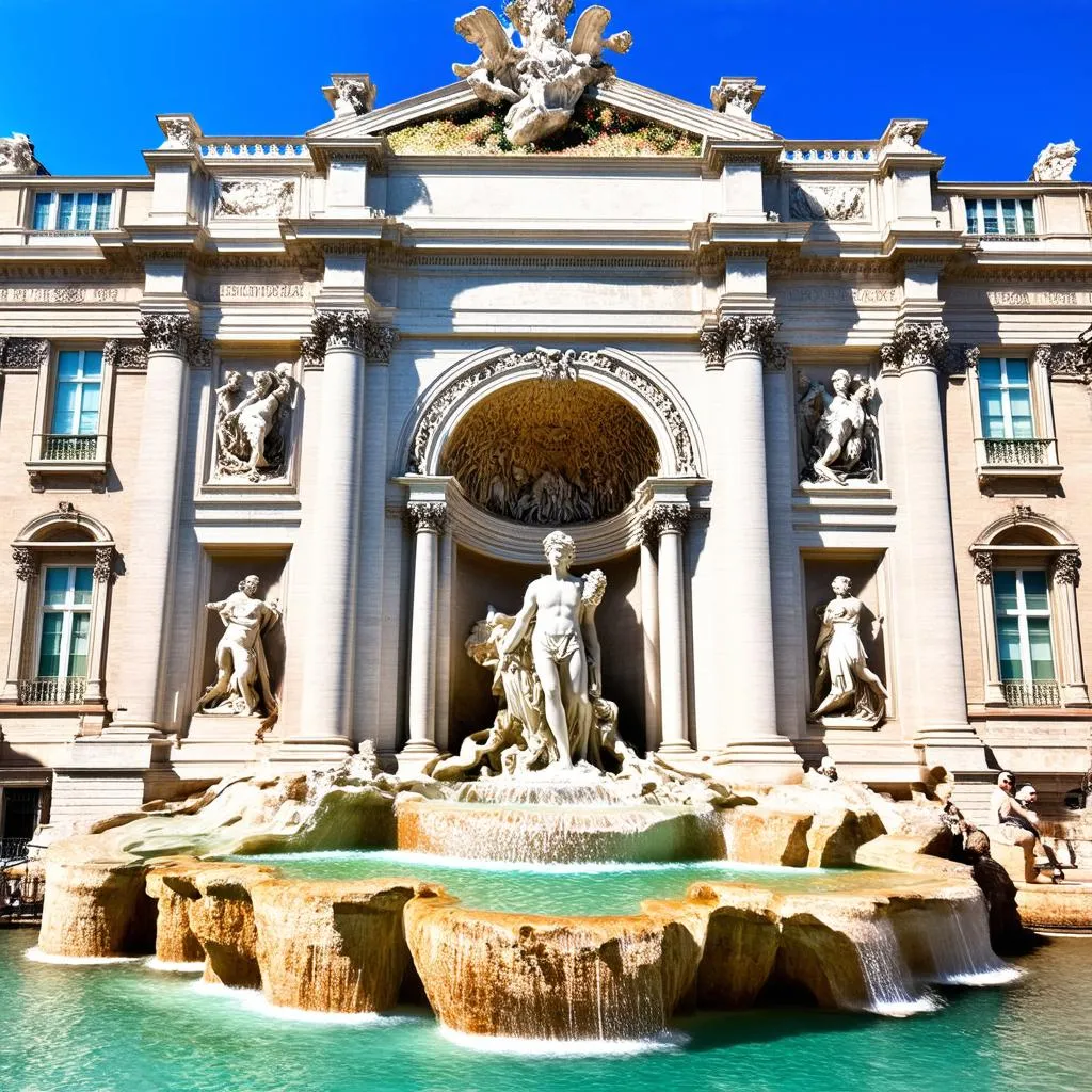 Trevi Fountain in Spring