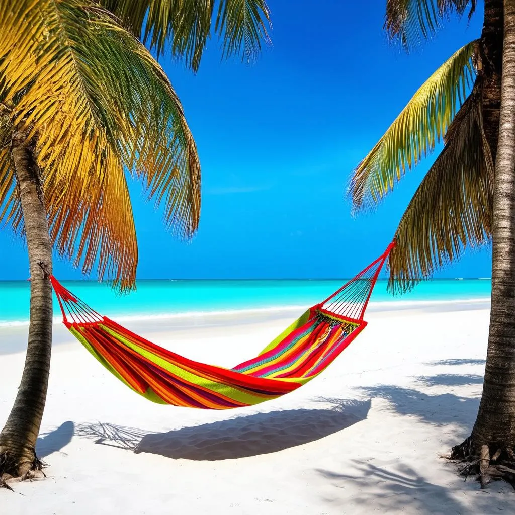 hammock on tropical beach