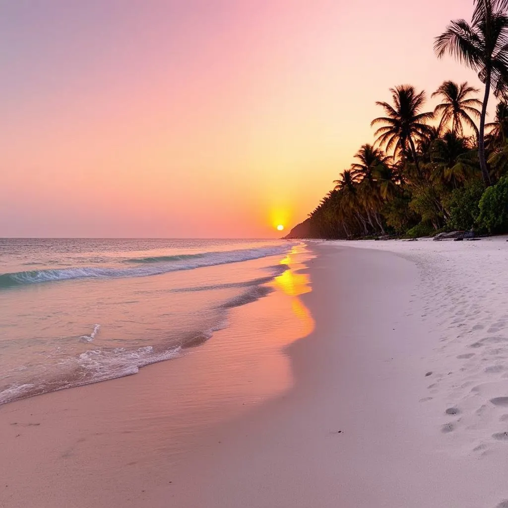 Tropical beach sunset