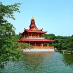 Truc Lam Pagoda overlooking Tuyen Lam Lake