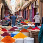 Bustling Marketplace in Tunis