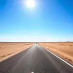 desert road in turkmenistan