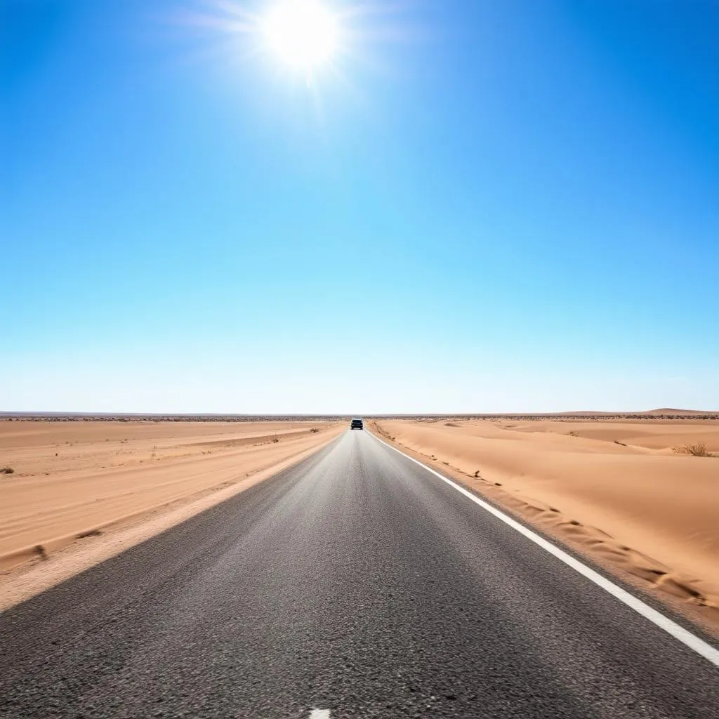 desert road in turkmenistan