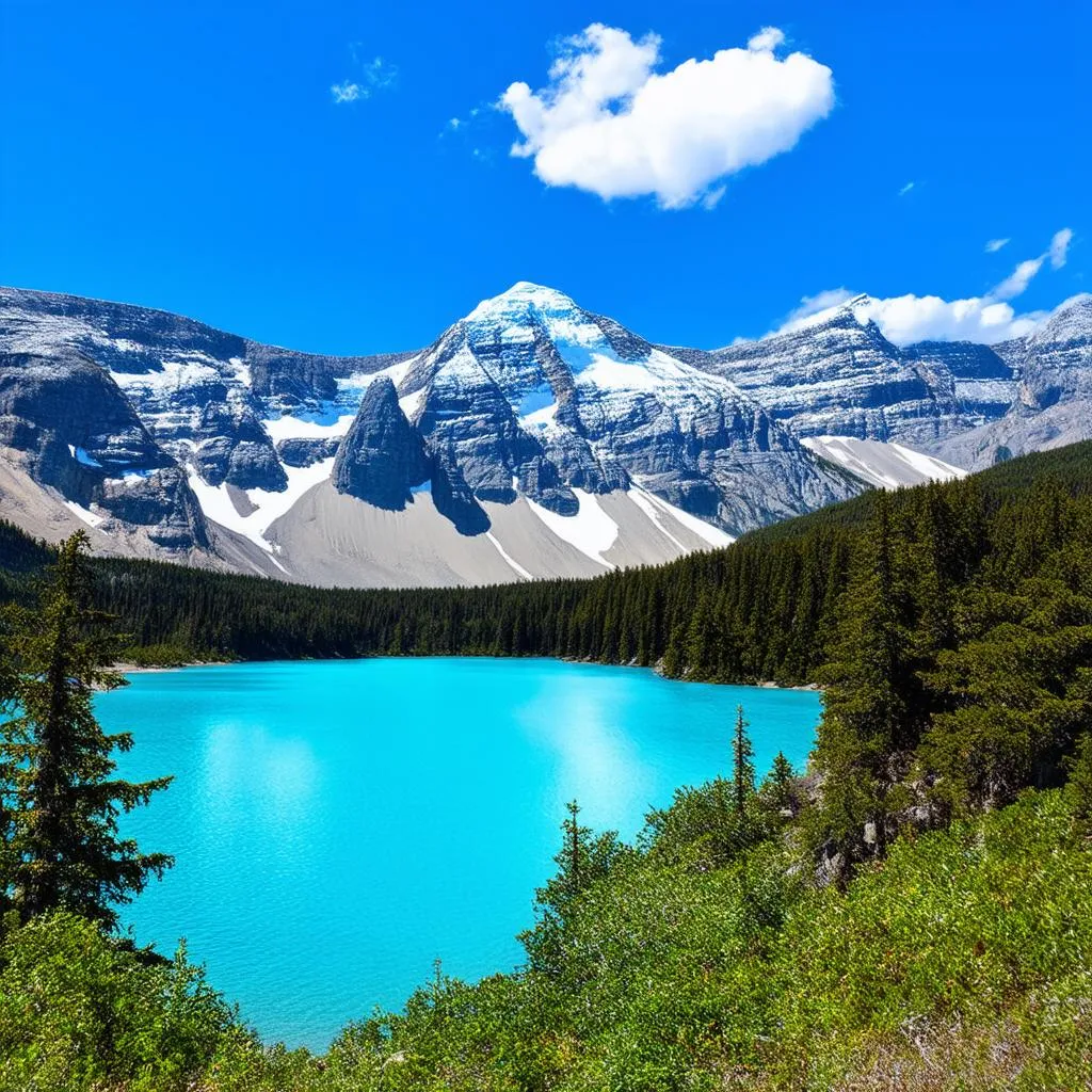 Picturesque Turquoise Lake in Banff