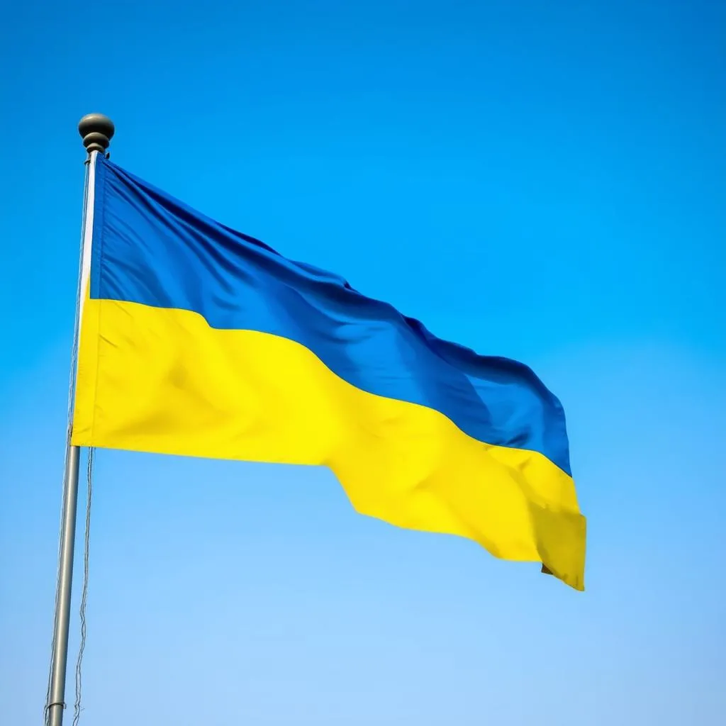 Ukrainian Flag Waving