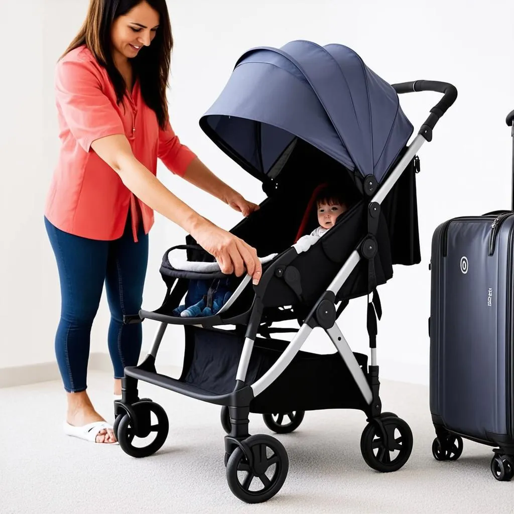 Uppababy Vista disassembled for travel