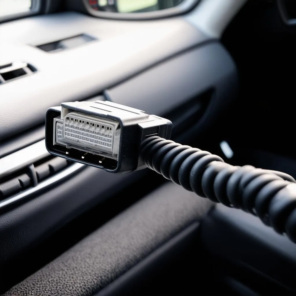 VCDS Interface Cable Connected to Car