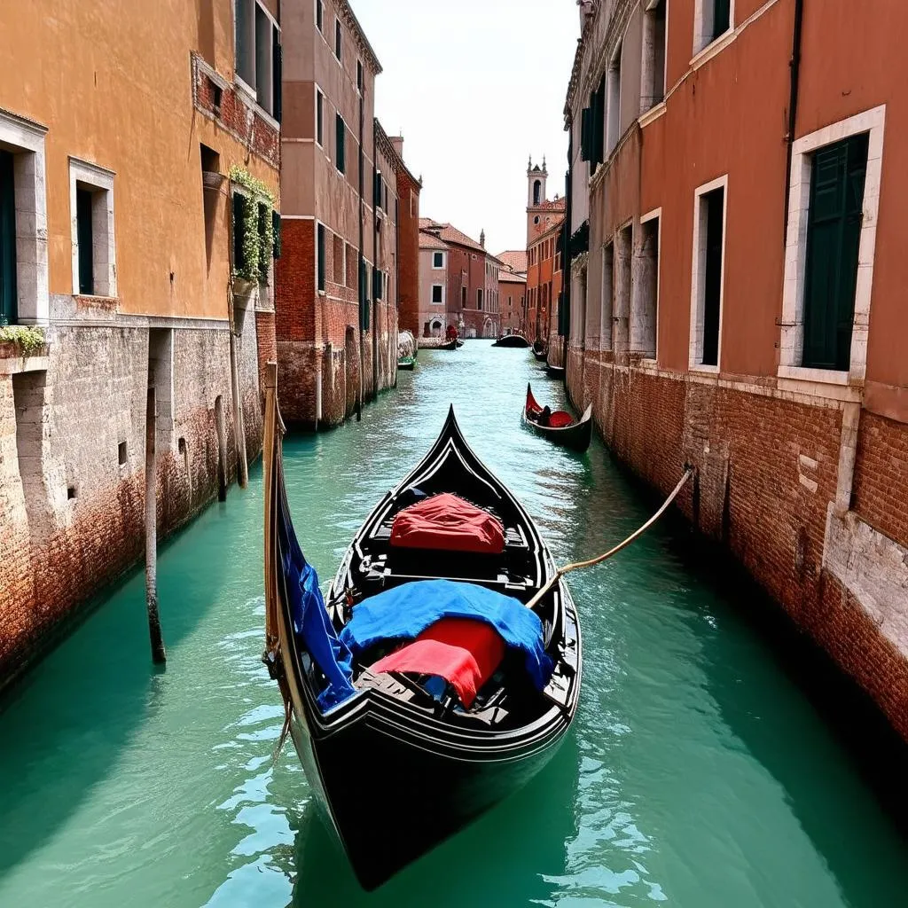 Gondola ride on Venice canal