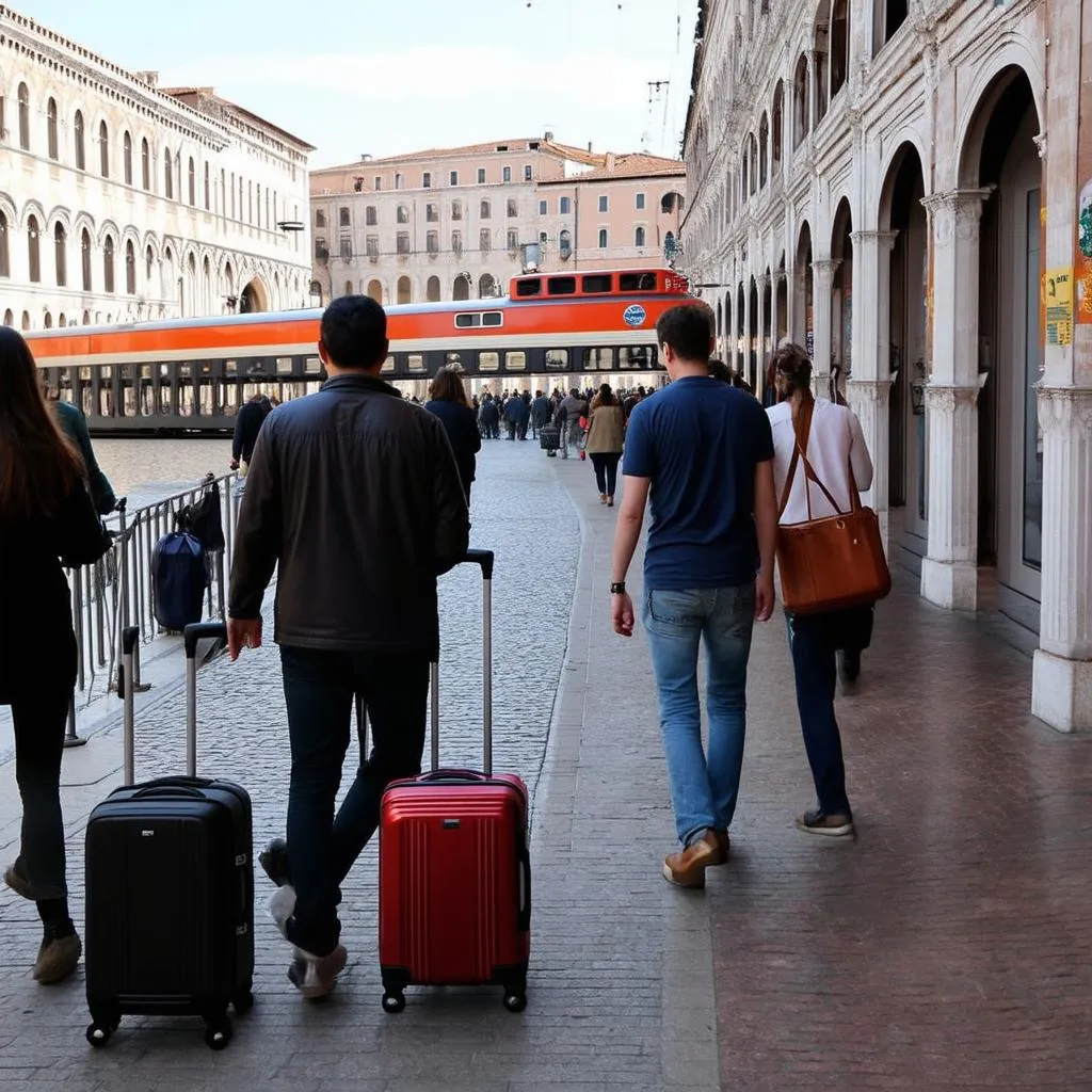 Busy Venice Train Station