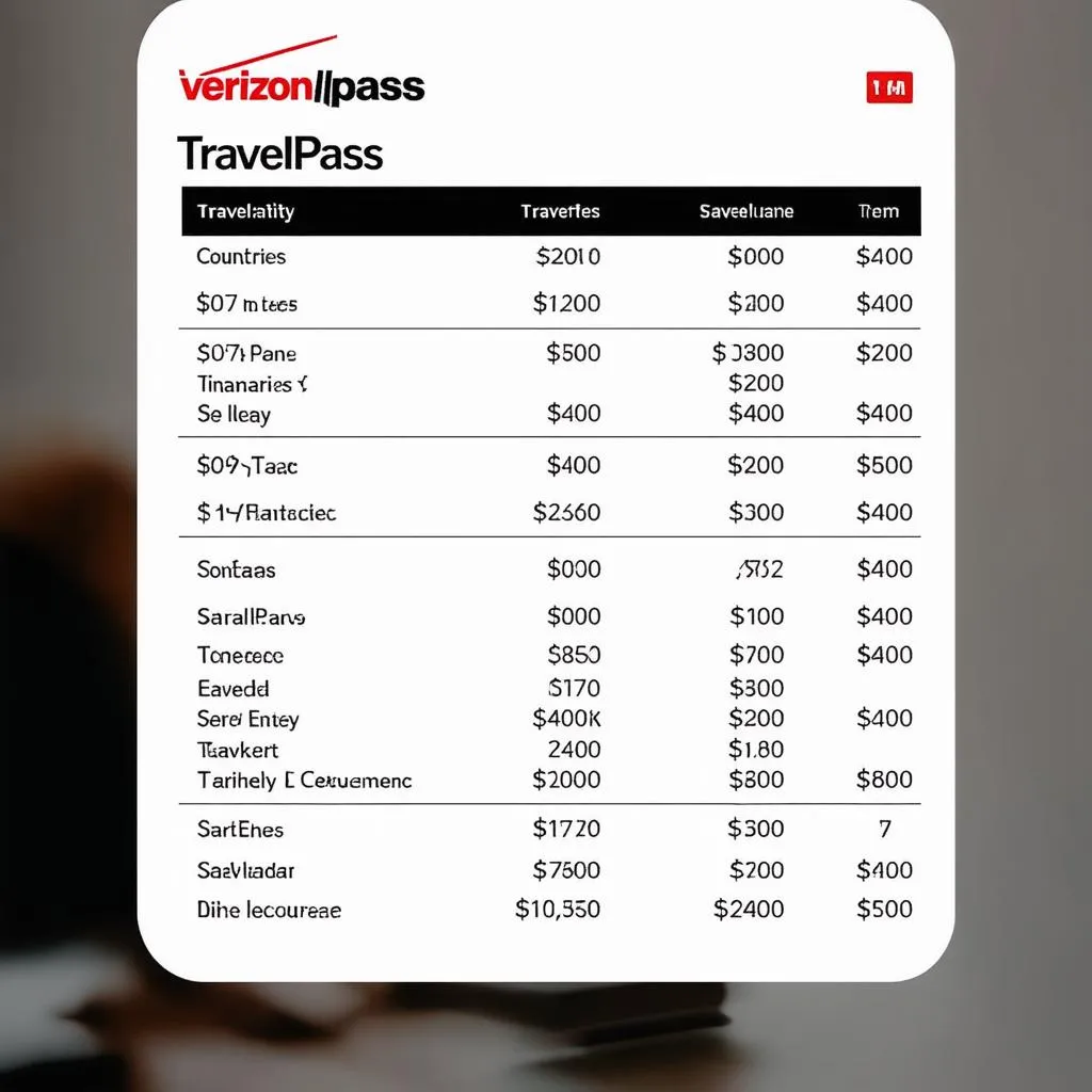 Verizon TravelPass Pricing