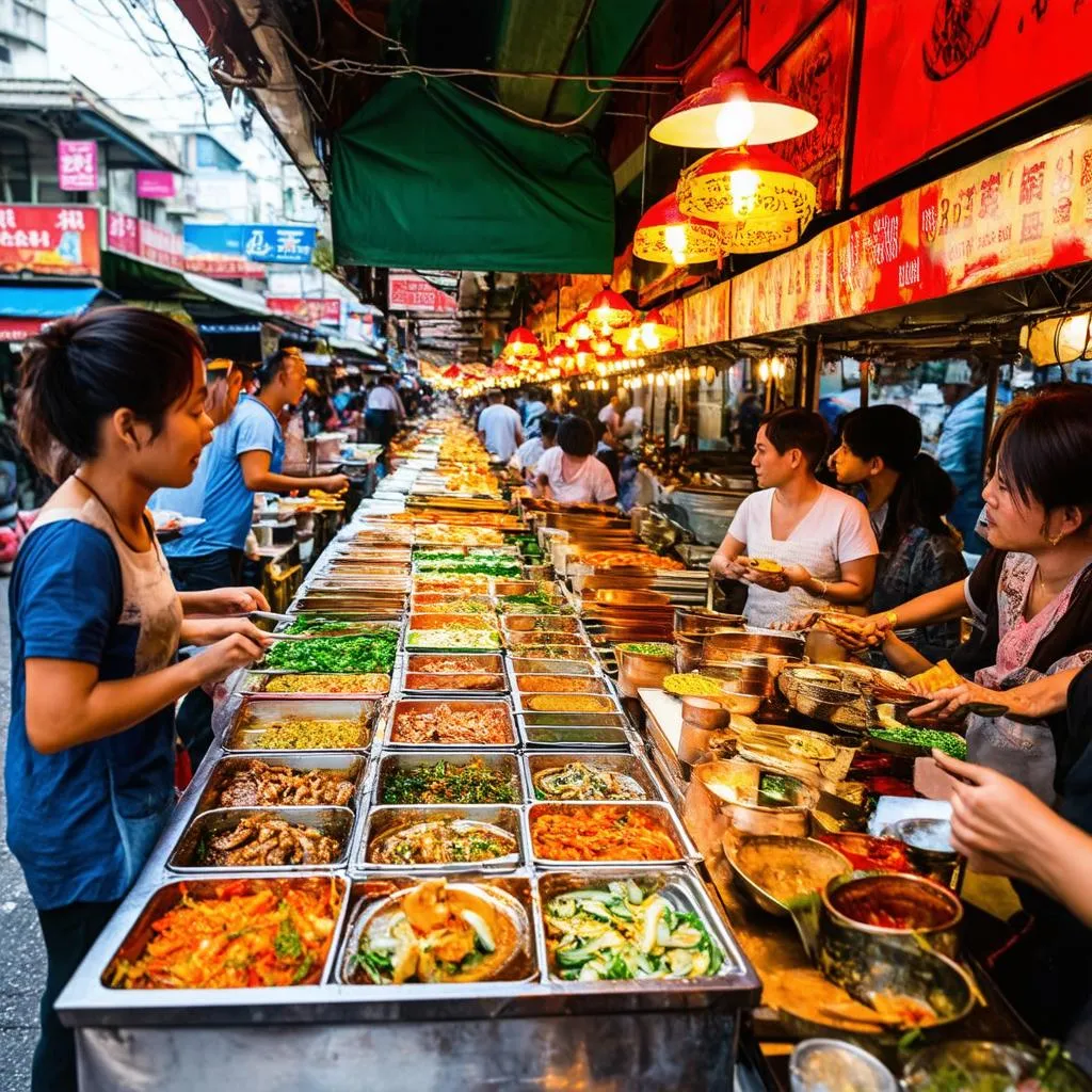 busy street market