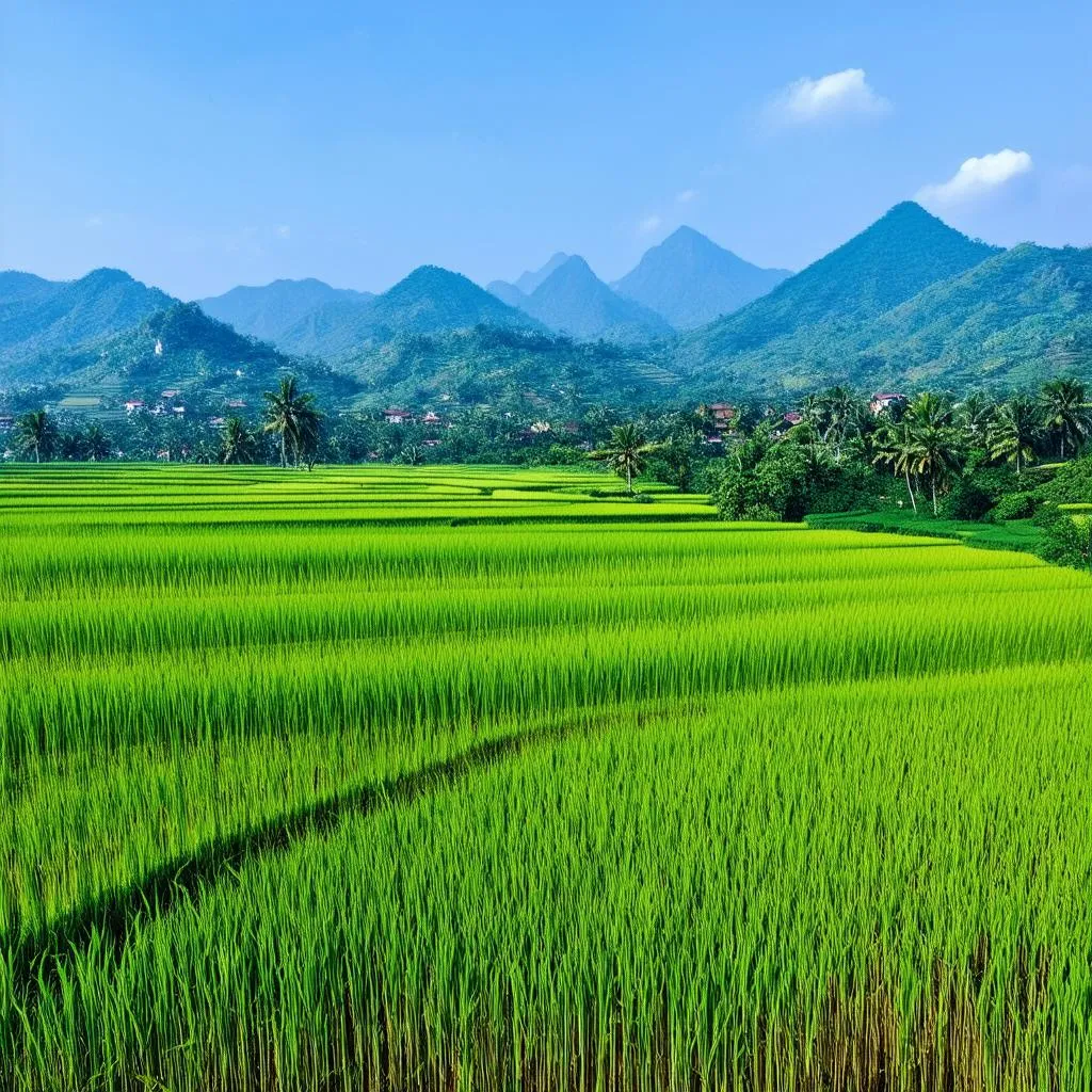 Scenic Mountains and Rice Paddies