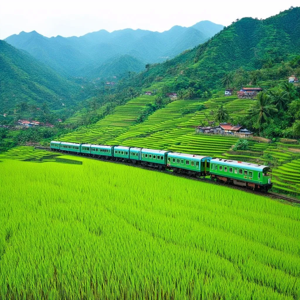 Scenic Train Journey Through Vietnam