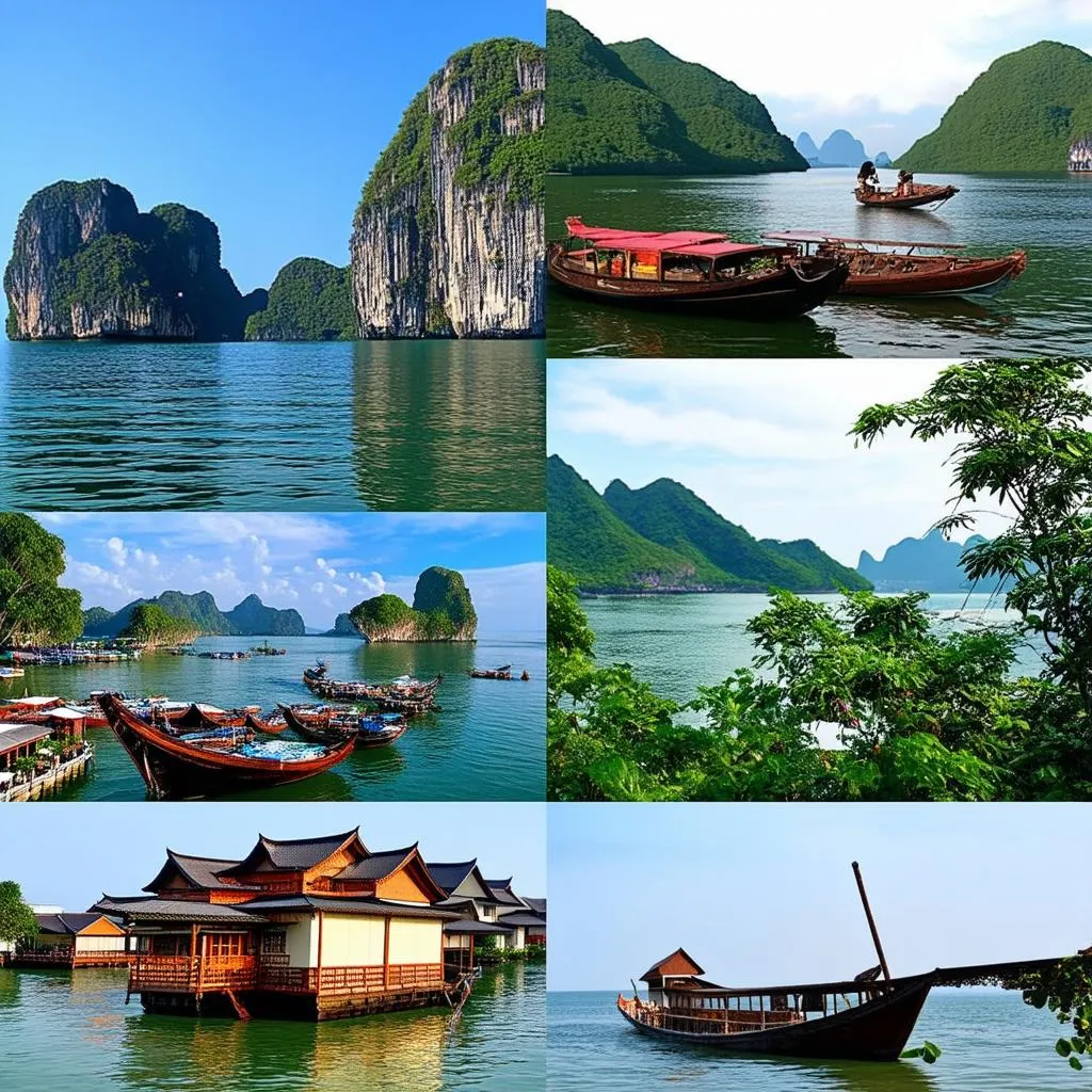 Collage of Popular Tourist Destinations in Vietnam