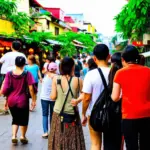 Vietnamese tourists in Hanoi