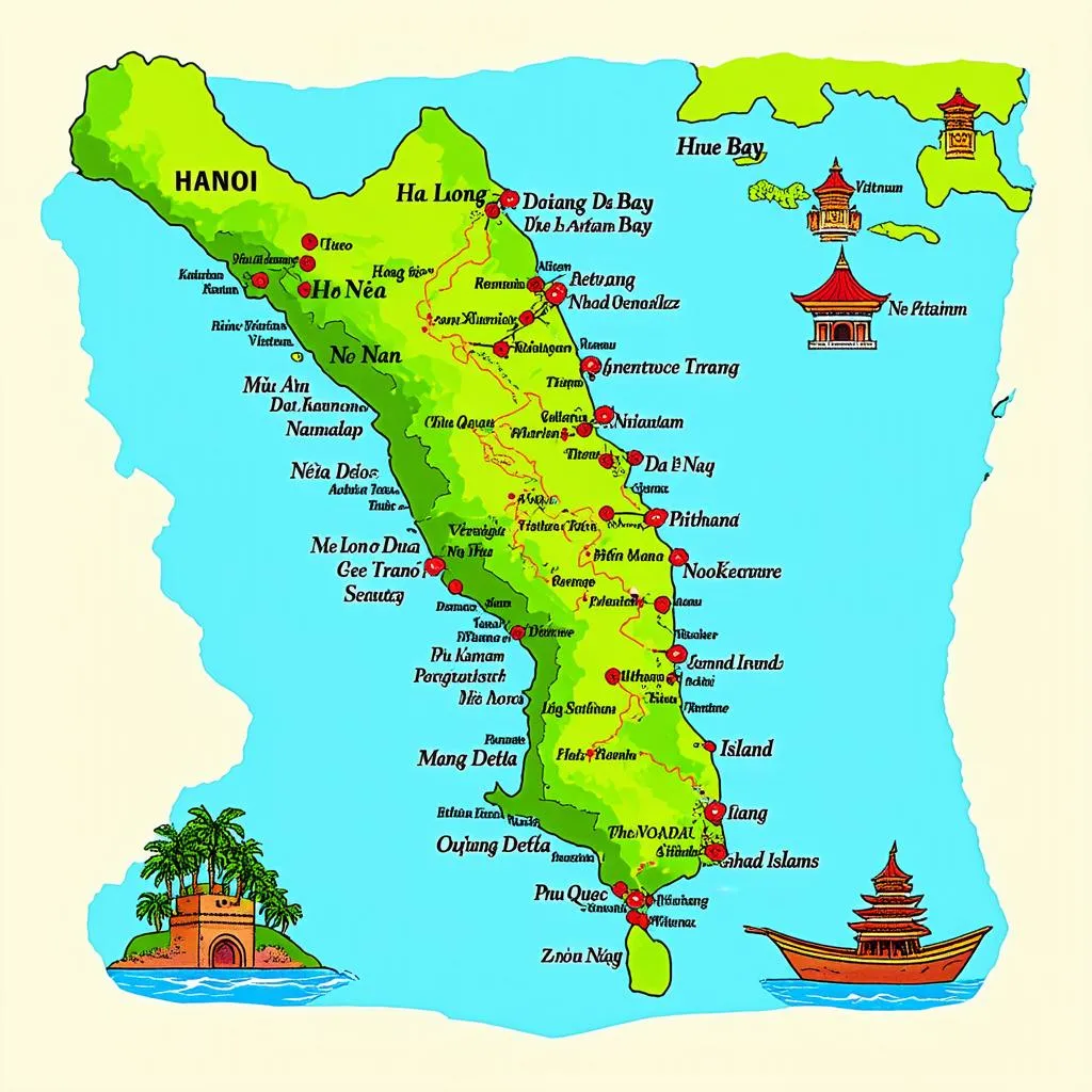 Vietnam travel map