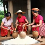 Women Pounding Rice