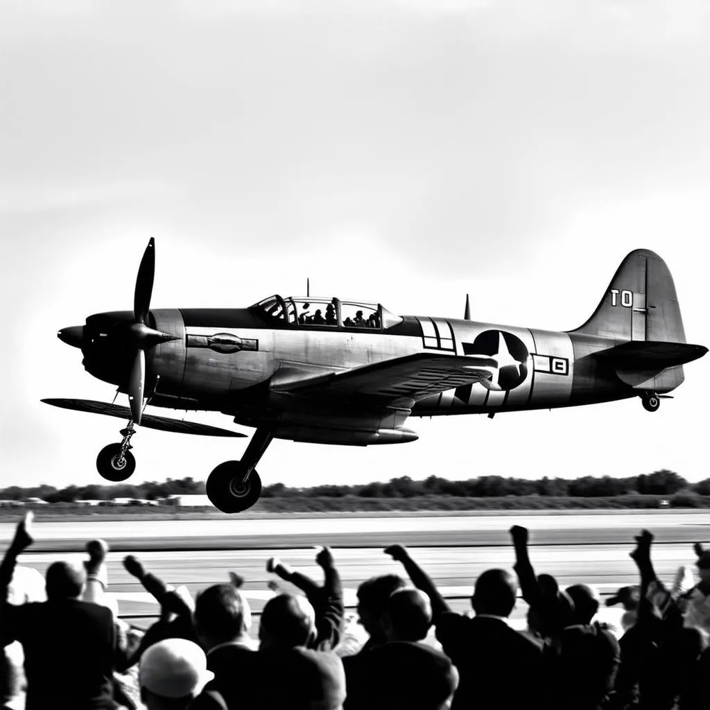 Vintage Airplane Takeoff