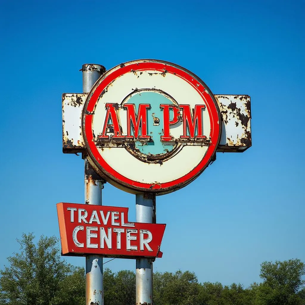 retro travel sign