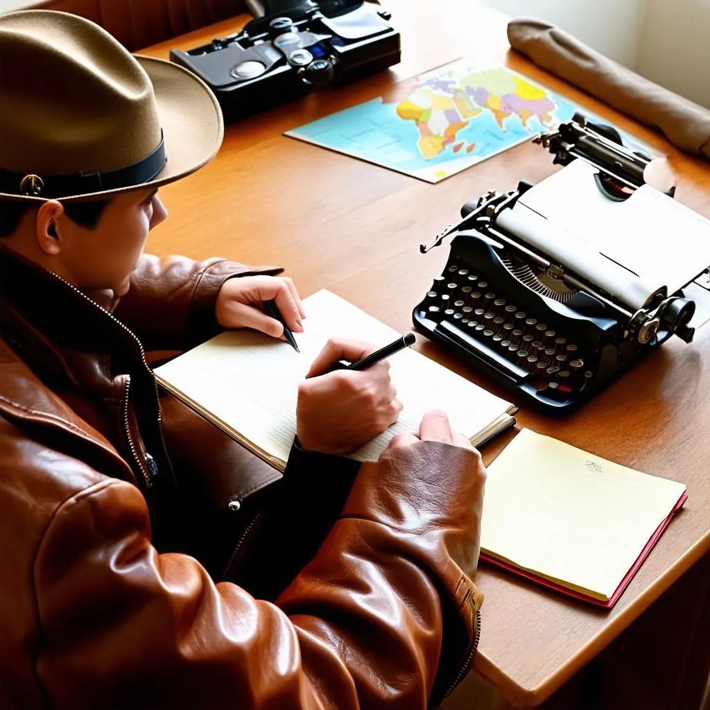 vintage traveler writing